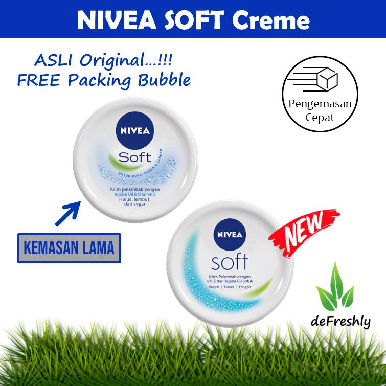 ❤ defreshly ❤ NIVEA SOFT | NIVEA CREME JAR BIRU | NIVEA CREAM RADIANT SMOOTH - Krim Pelembab Wajah/Tubuh/Tangan (50mL - 100mL)