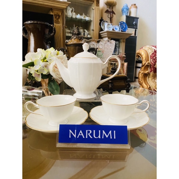 Tea Pot Tea Cup Saucer Narumi White Gold Tea Set Mewah Cantik