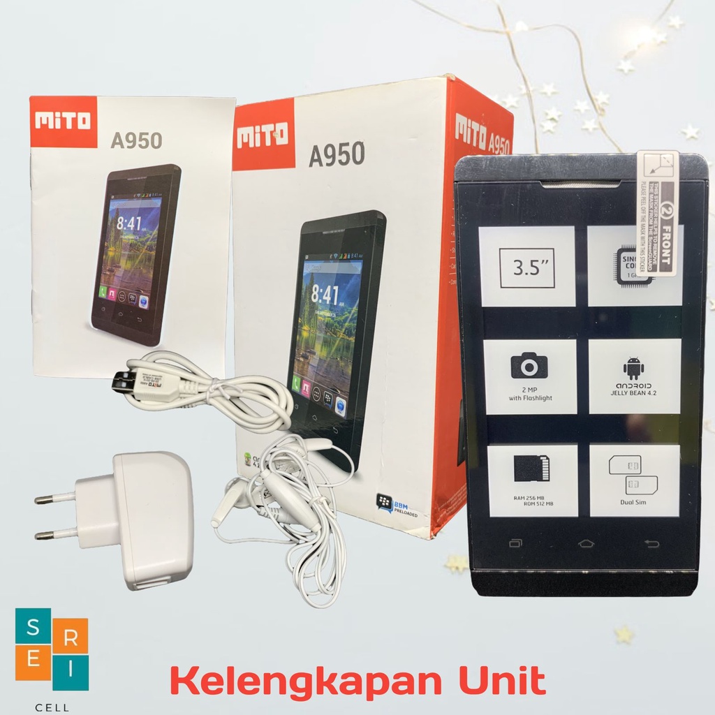 HP MITO  Android A950 Promo Murah Cuci Gudang Telp & SMS Multimedia Bluetooth Kamera Mp3 Player