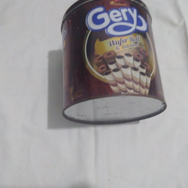 Kaleng Bekas Wafer Roll & Extrudat (Gery) - Bersih