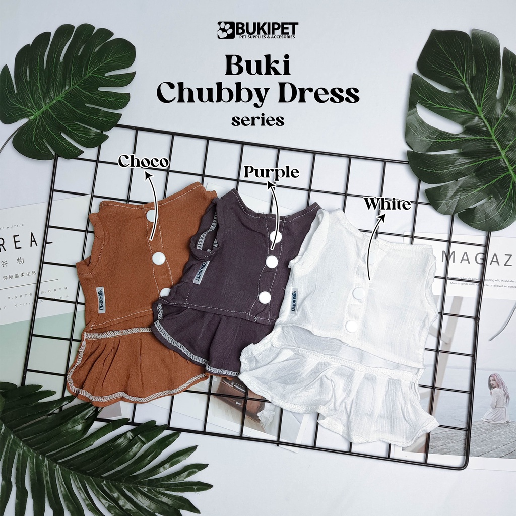 baju kucing anjing kelinci monyet lucu murah aksesoris hewan kecil - BUKI CHUBBY DRESS