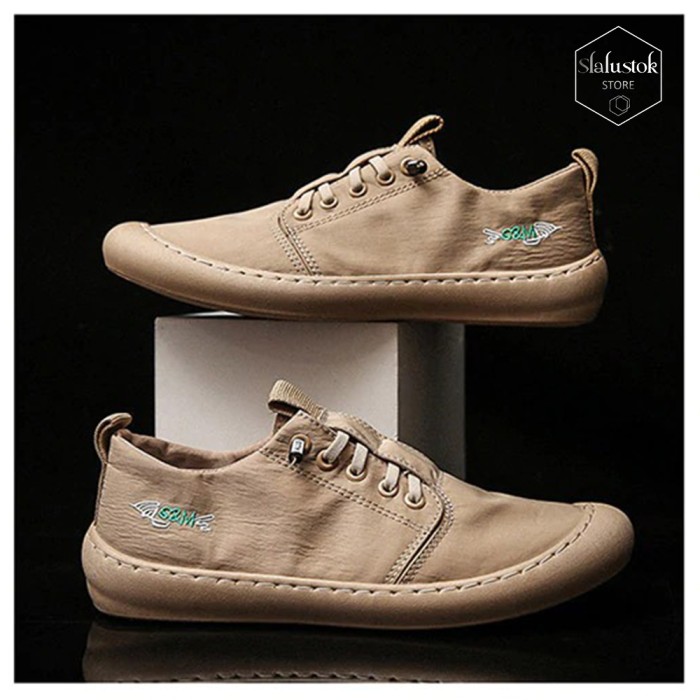 Sepatu Pria Sneaker Kets LIGHT ELVES Running Shoes SM-33 - Termurah - Cokelat, 40