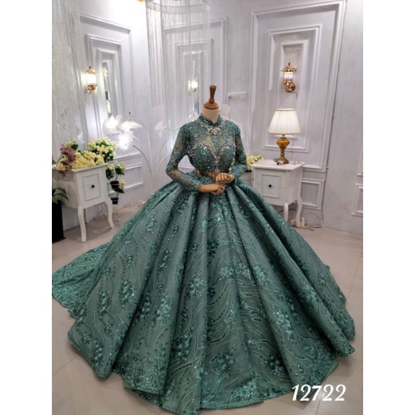 GAUN PENGENTEN JUMBO MASA KINI/GAUN DUYUNG XXL/GAUN PAYET BUNGA 3D | BAJU WEDDING MEWAH | BAJU PENGANTIN TERBARU