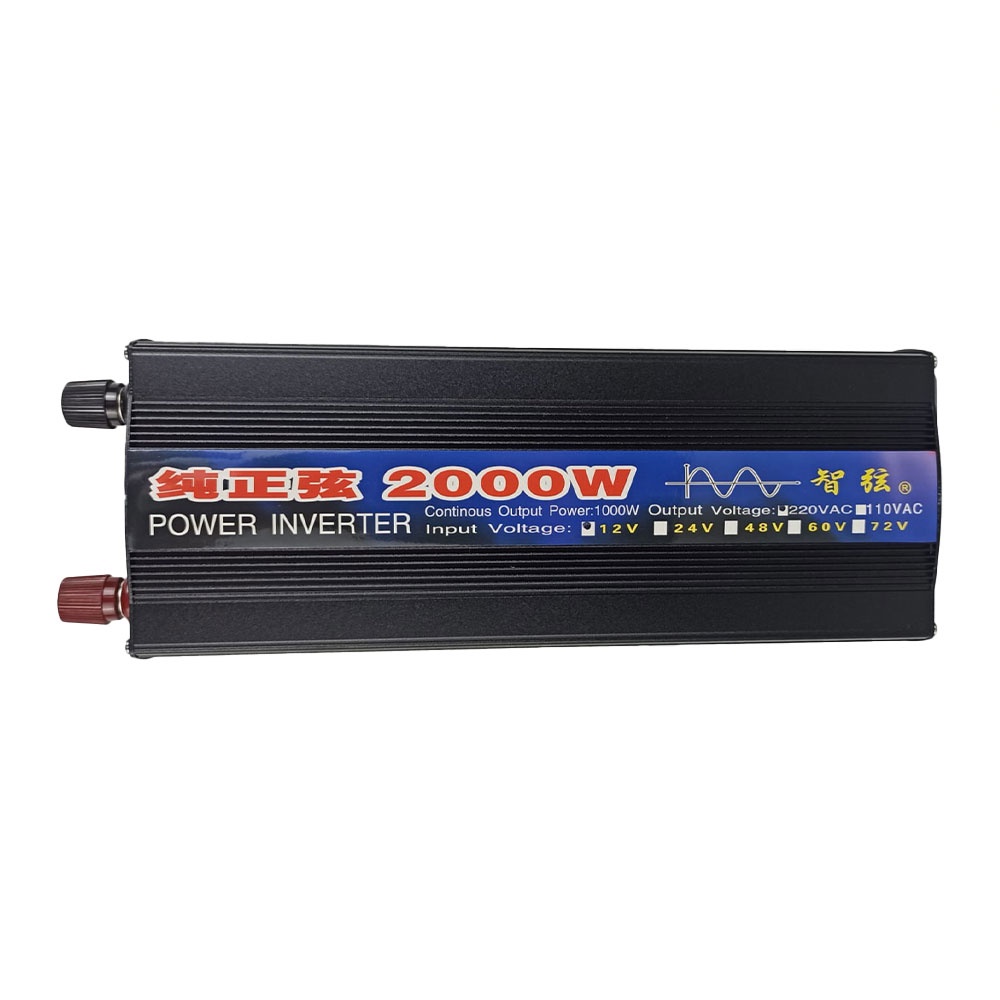 Pure Sine Wave Car Power Inverter DC 12V to AC 220V 2000W - SY2000 - Black