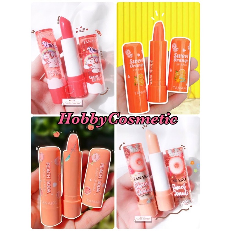 Lipbalm tanako ORIGINAL peach soda sweet orange unicorn donut lip balm lipstik lipstick Thailand