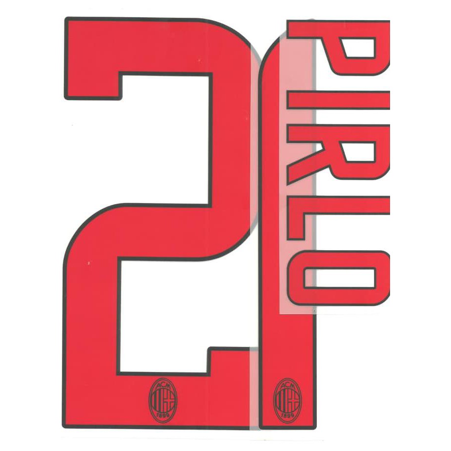Promo Spesial Original Nameset Ac Milan 2008-09 Away. Pirlo. For Original Jersey Hot Produk