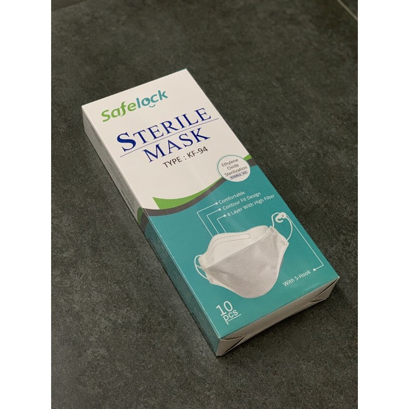 Masker KF94 4ply Safelock Sterile Mask isi 10 pcs Bukan Sensi Convex / Bukan Duckbill