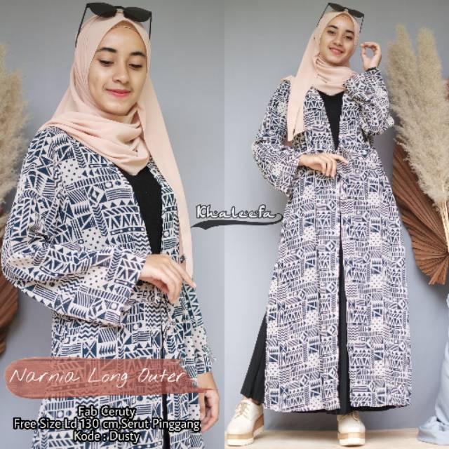 NARNIA LONG OUTER BAHAN SIFON JATUH FREE SIZE SAMPAI JUMBO OUTFIT ETNIK MURCE