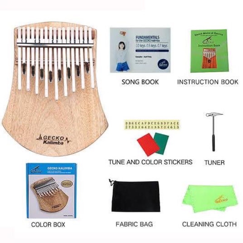 Kalimba Gecko K17NOTE FREE GRAVIR TULISAN