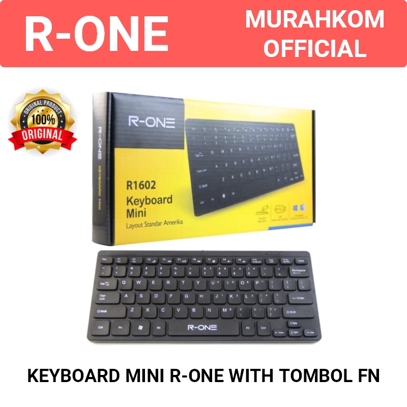 KEYBOARD USB MINI R-ONE 1602 KEYBOARD MINI MURAH R-ONE R1602 KEYBOARD LAPTOP PC KOMPUTER ANDROID