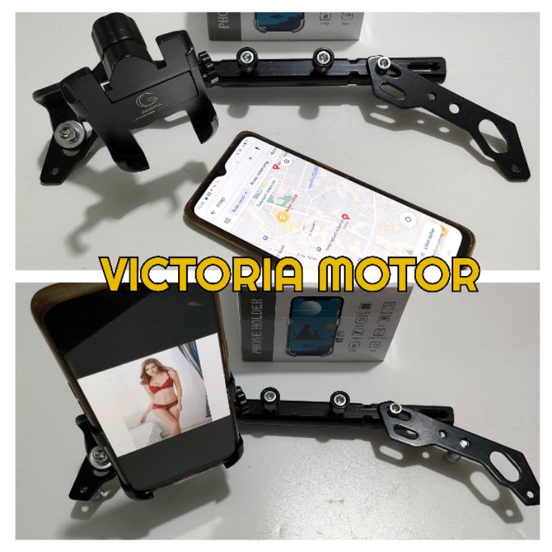 Stabilizer Stang Plus holder Hp GPS  Palang stang Stabiliser Matik bebek Vixion Vario Universal motor