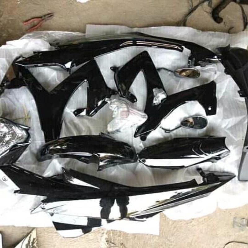 BODI cover full set body motor satria FU facelift warna hitam