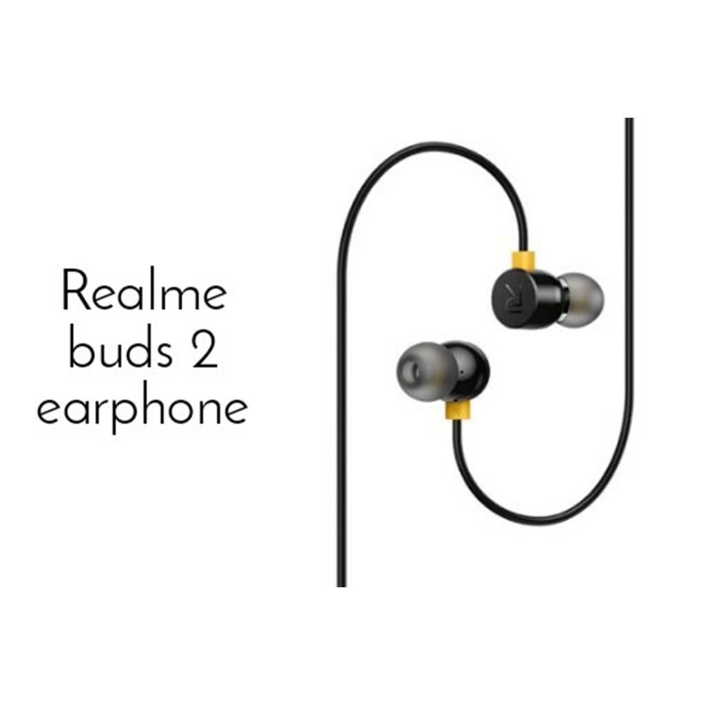 Headset Realme Buds 2 Audio Jack 3.5mm Wired Earphone Plus Mic (bisa telepon &amp; musik)