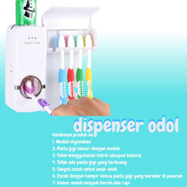 【GOGOMART】Toothpaste Dispenser Odol &amp; Brush Set / Pasta Gigi Dan Tempat Sikat Gigi