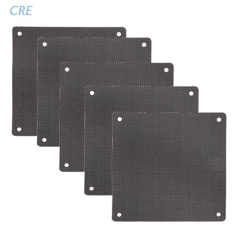 CRE  5Pc Computer Mesh PVC Case Fan Dust Filter Dustproof Cover Chassis Dust Cover