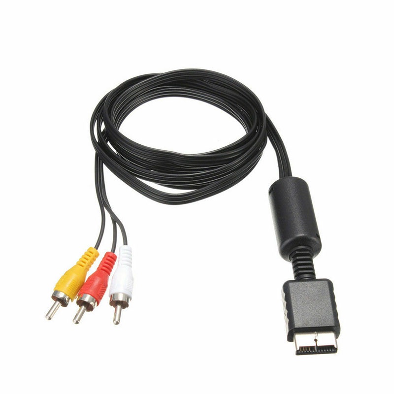 (LUCKID) Kabel Audio Video AV 3 RCA Flat Untuk Playstation PS PS2