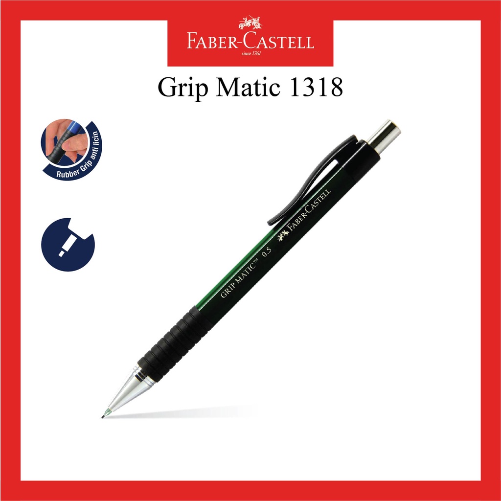 

Pensil Mekanik Faber Castell / Mechanic Pencil Grip Matic 1318 / Tersedia 3 Warna / Ukuran 0.5 MM