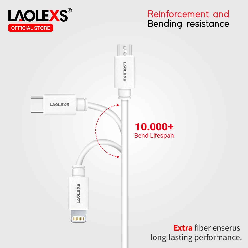 Kabel Data / Kabel Charging LC-03 Fast Charging 2.4A ORIGINAL LAOLEXS (Garansi Resmi 12 Bulan)