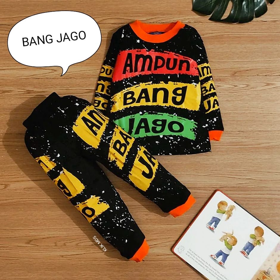 Klik Mds Setelan Baju Anak Laki - Laki Motif Bang Jago / Baju Tidur Anak Laki - Laki Usia 1 - 4 Thn