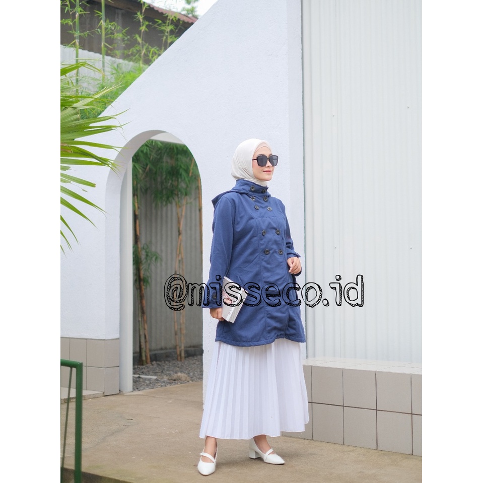 COAT WANITA  NAVY / COAT KOREA / LONG COAT WANITA / COAT IMPORT / OVER COAT WANITA / OUTER ( BISA CO