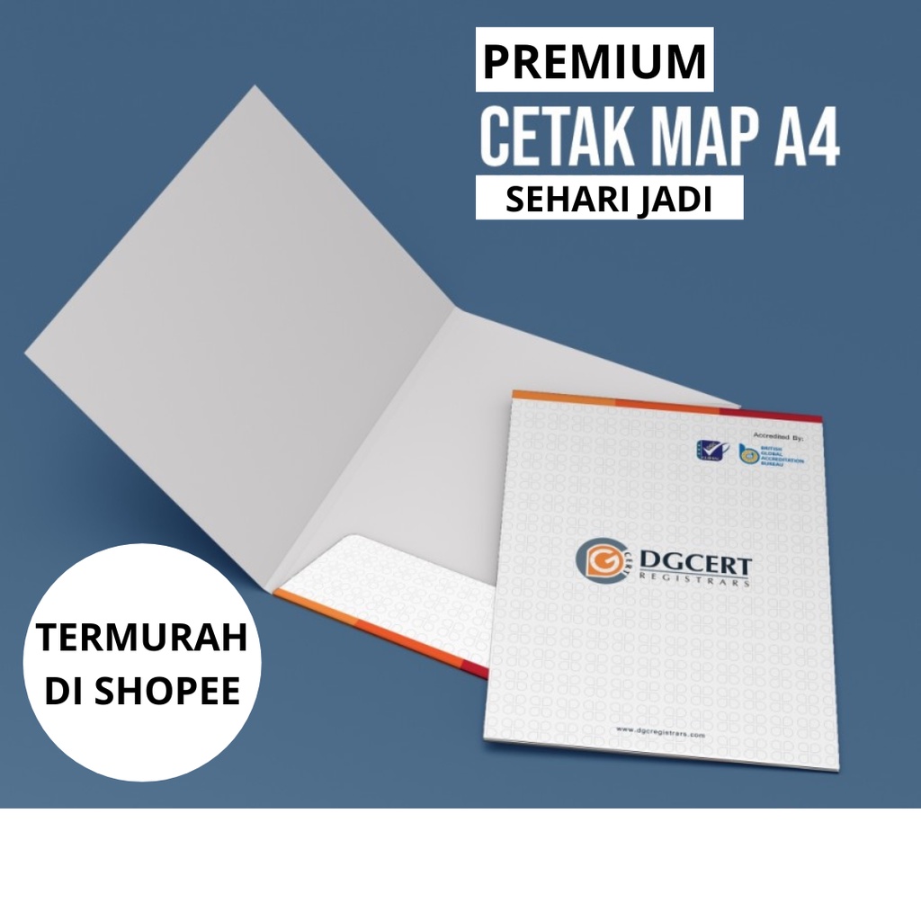 Cetak Map Folder Perusahaan Custom A4 Kertas Art Carton | File Dokumen Kantor / Bisnis / Wisuda