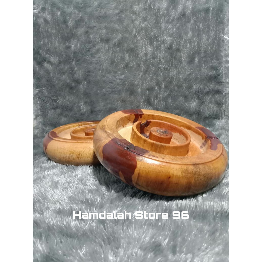 Asbak Rokok Asbak Kayu Asbak Souvenir Diameter 17/18 CM Warna Corak Besar