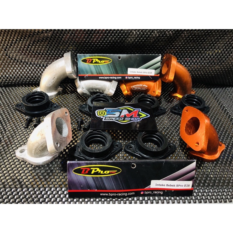Intake Bpro 28 mmm / 26 mm karbu PWK PE matic / Bebek Jupiter mio beat Vega smash supra kharisma Abs