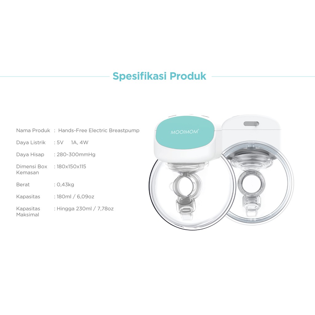 [PROMO] Mooimom Hands Free Wireless Electric Breast Pump Pompa Asi Elektrik