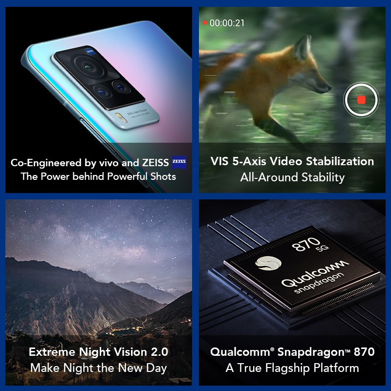 [NEW LAUNCH] vivo X60 8GB / 128GB Co-Engineered by vivo and ZEISS - VIS 5-Axis Video Stabilization-3