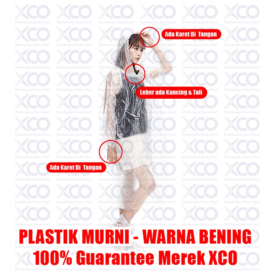 jas hujan plastik - bahan tidak bau - jas hujan plastik xco