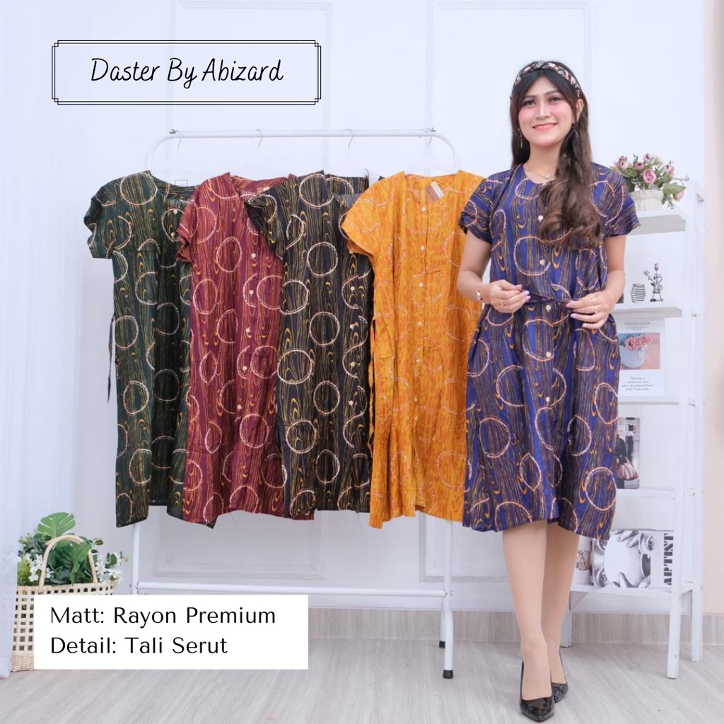 Abizard Daster KIMONO POPPY Busui Friendly LD 120 Tali Pinggang Rayon