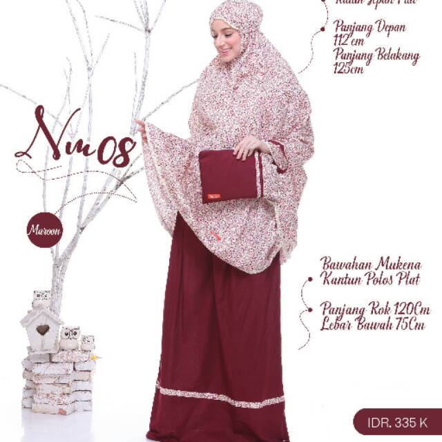 mukena nibras Nm 08 maroon, navy