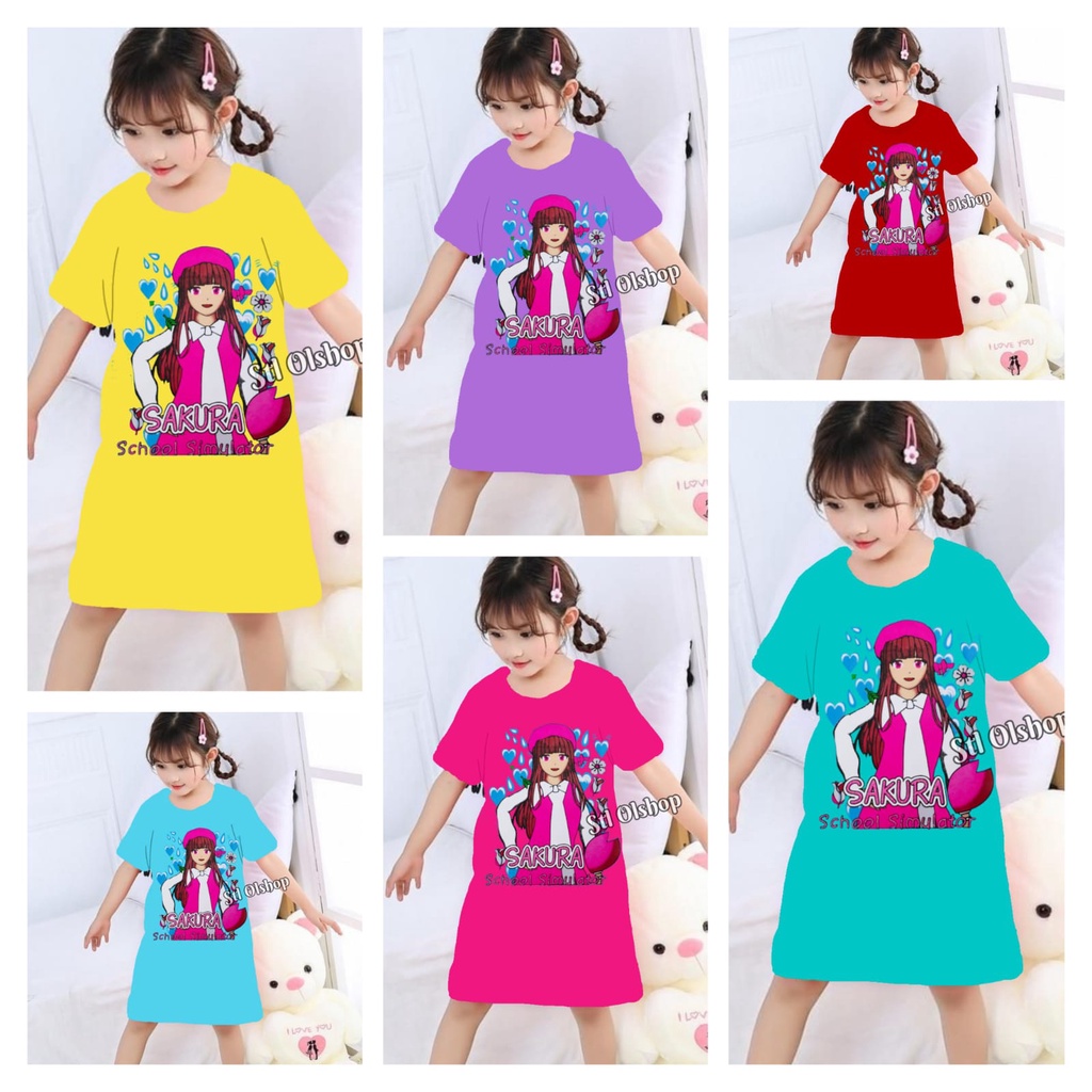 Daster SAKURA topi anak perempuan murah 1-10 Tahun
