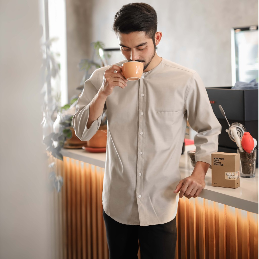 Le Najwa - Atasan Pria Muslim Koko Polos Lahiq Shirt