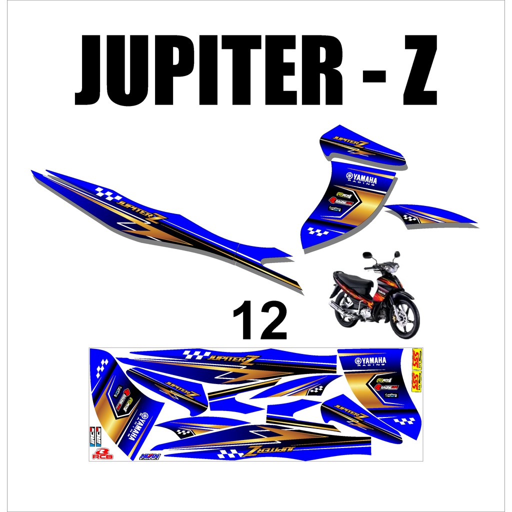 Striping Jupiter Z - Sticker Stiker Variasi Lis Motor Jupiter Z Burhan Termurah DS JP - 12
