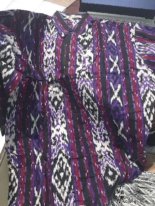 Dt Collection - Kemeja Kantor Batik Pekalongan Sogan Tenun Lurik Lengan Panjang