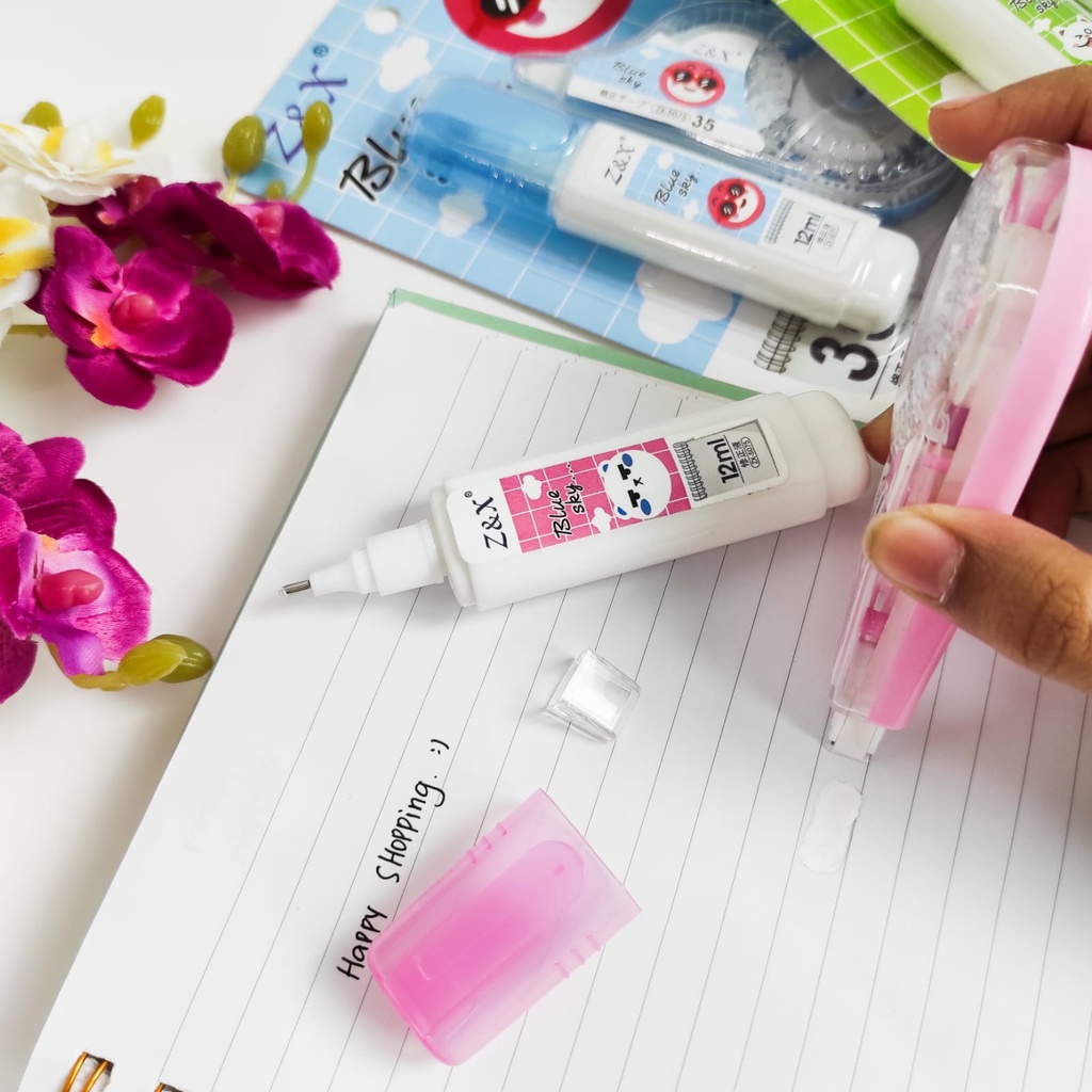 CORRECTION TAPE ROLL AND CAIR MOTIF KARAKTER IMUT TIPE X 2 IN 1 TIP EX NIALL NIAL UNIK TIP-X LUCU