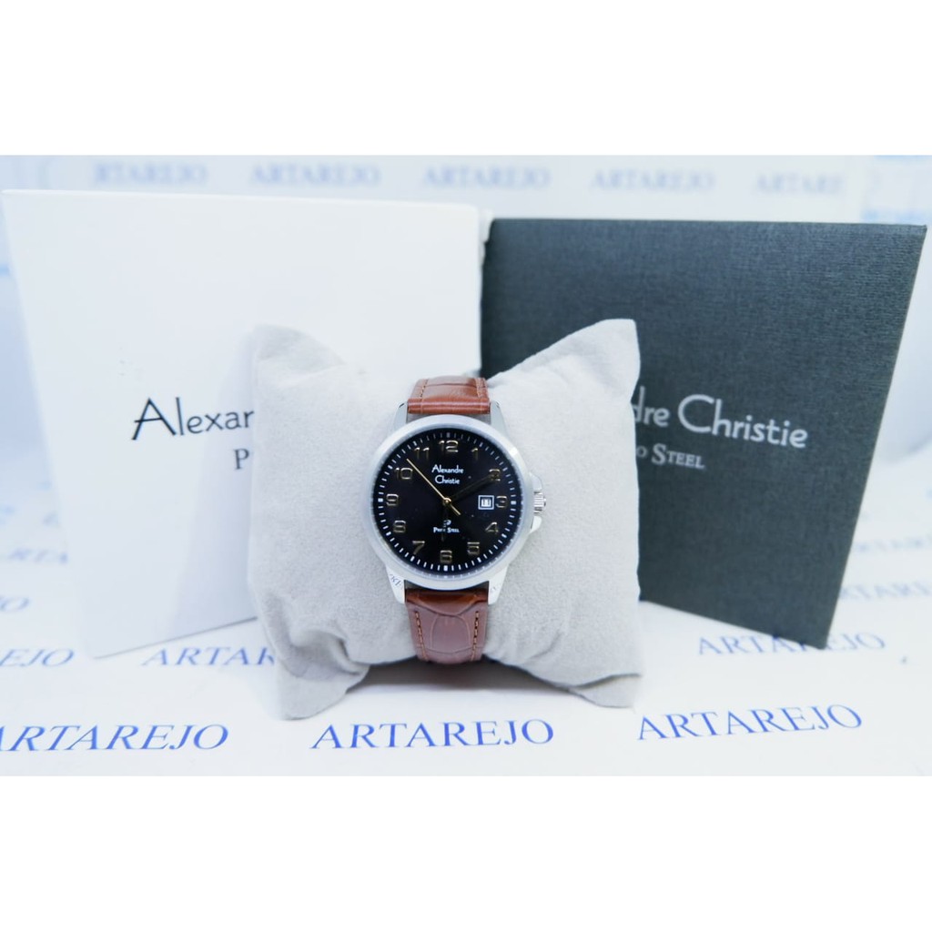 JAM TANGAN WANITA ALEXANDRE CHRISTIE AC 1008 KULIT COKLAT MUDAH