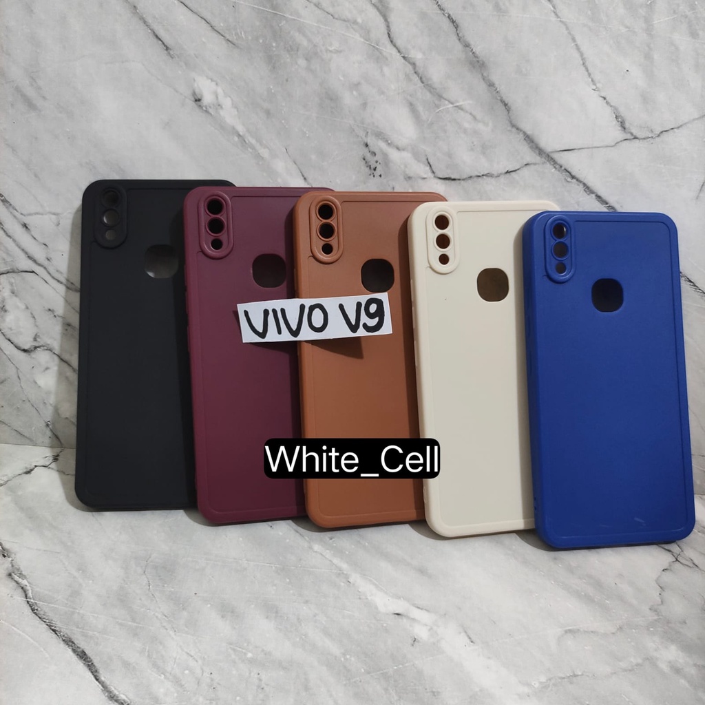 SoftCase ProCamera Silicon Matte Case Full Cover Vivo V11 V11i V15 V21E V21 4G V23 5G V9  White_Cell
