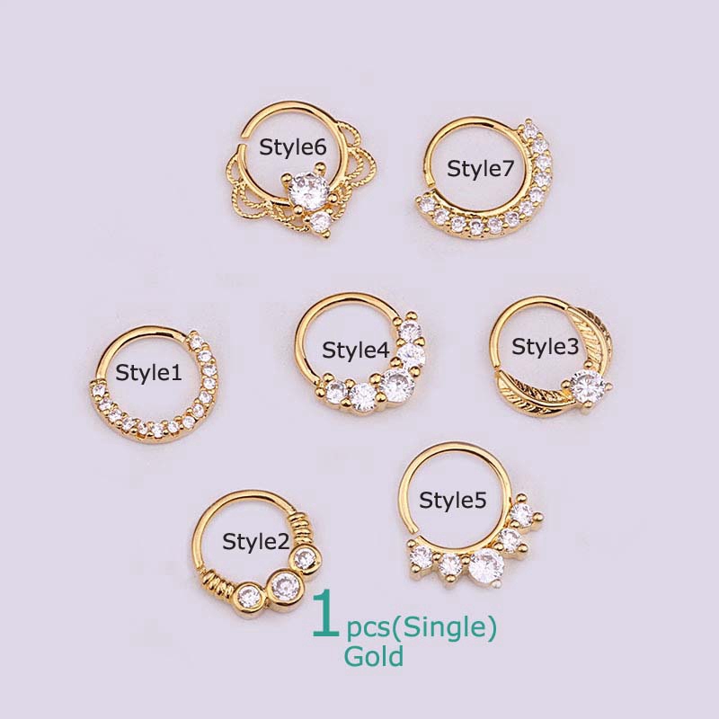 1piece Earrings Tragus Rook Helix Piercing Nose Hoop Ring 8mm