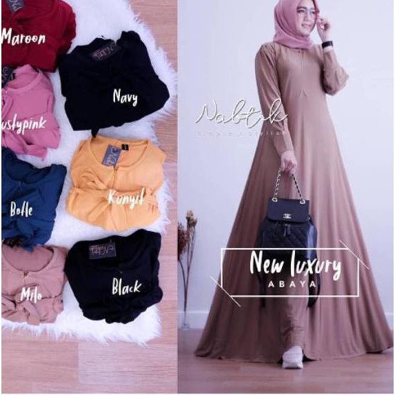 { Barang Promo } c-78 > Gamis Jersey polos , bahan Jersey super tebal , busui , ld  110-120 pj 140 U