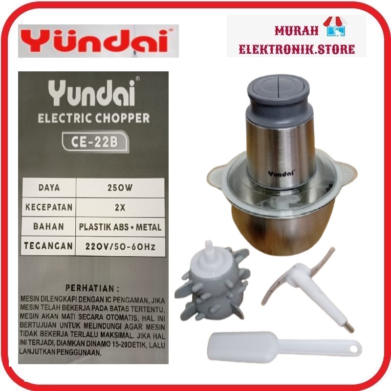 Food Processor Yundai CE-22 B 2 Liter Metal / Chopper Daging Bumbu kering basah / penggiling