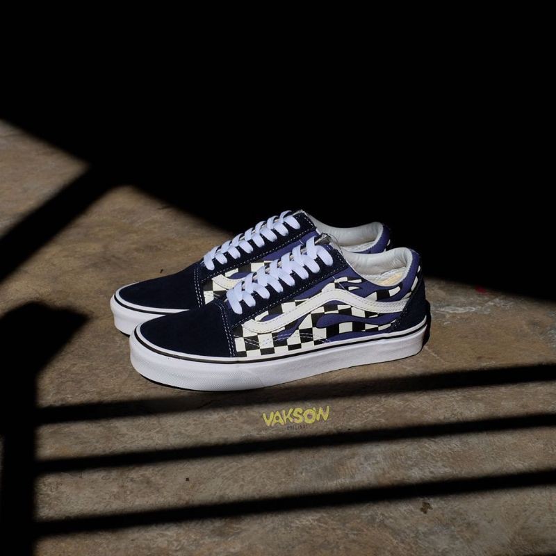 Vans Old Skool "Checker Flame" Navy