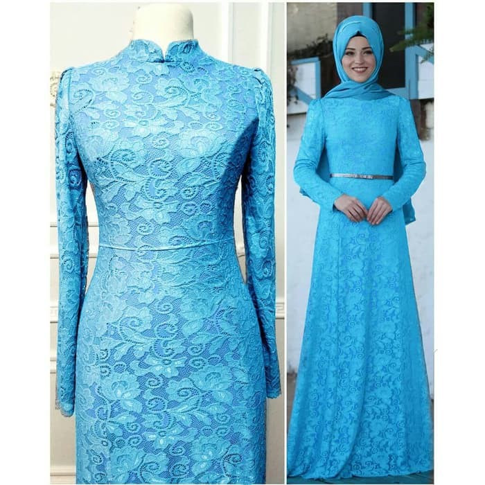 Gamis Brokat/baju muslim remaja/seragam pengajian/kosidah/Maxi dress | fika