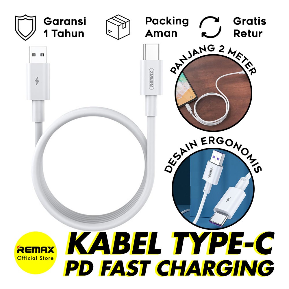 Kabel Data Type-C Remax RC-183A Marlik 22.5W Fast Charging Cable Data