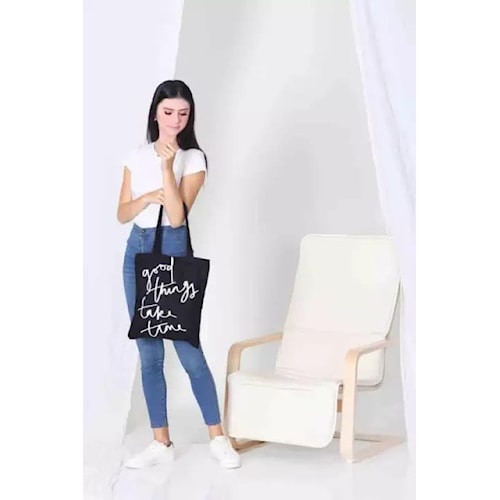 Tote Bag Wanita Canvas Totebag Costume Tulisan Polos Totbag Selempang Bahu Totebeg Kanvas Costum Rem