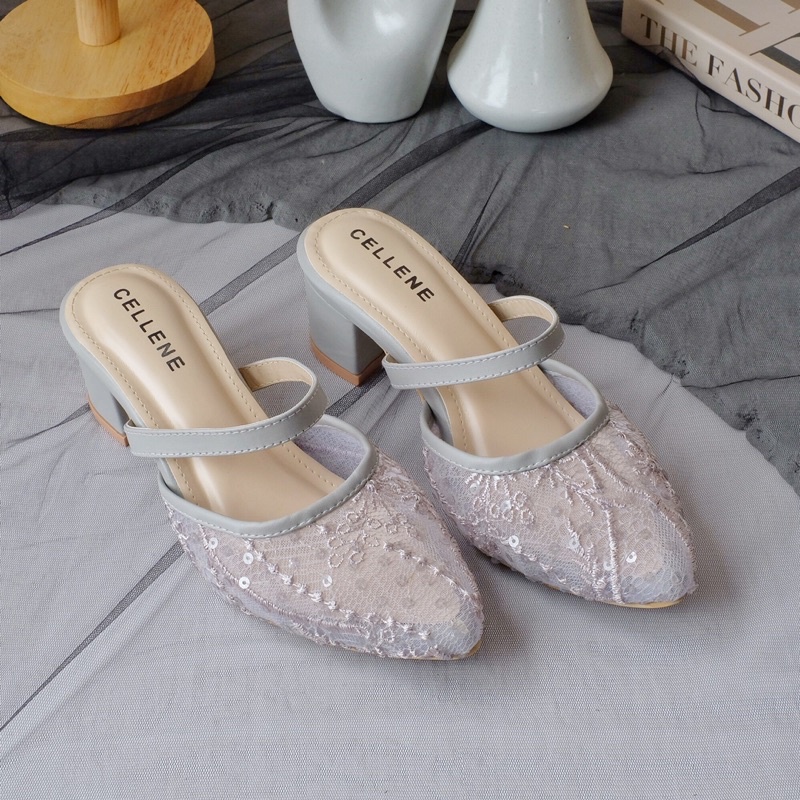 CELLENE Yoona Lace Heels / Wedding shoes 5cm with strap