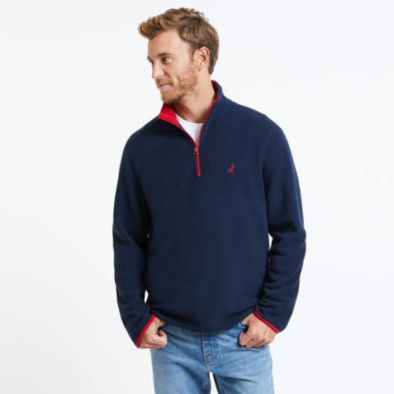 jaket sweater nautica half zipper original