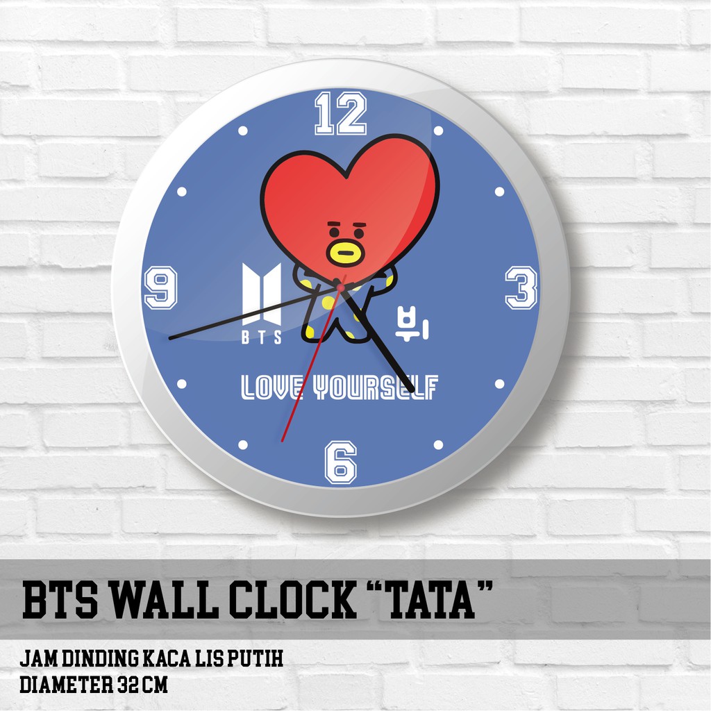 Jam Dinding BT21 BTS ARMY Kpop Tata Chimmy Cooky Koya Mang Shooky RJ