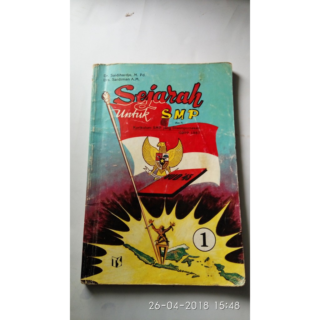 Buku sejarah untuk smp kelas 1 GBPP 1987 buku bekas lawas klasik  ls492